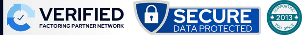 Contact Form Badges Verified Factoring Partner Network | Secure Data Protected | Supporting You Since 2013