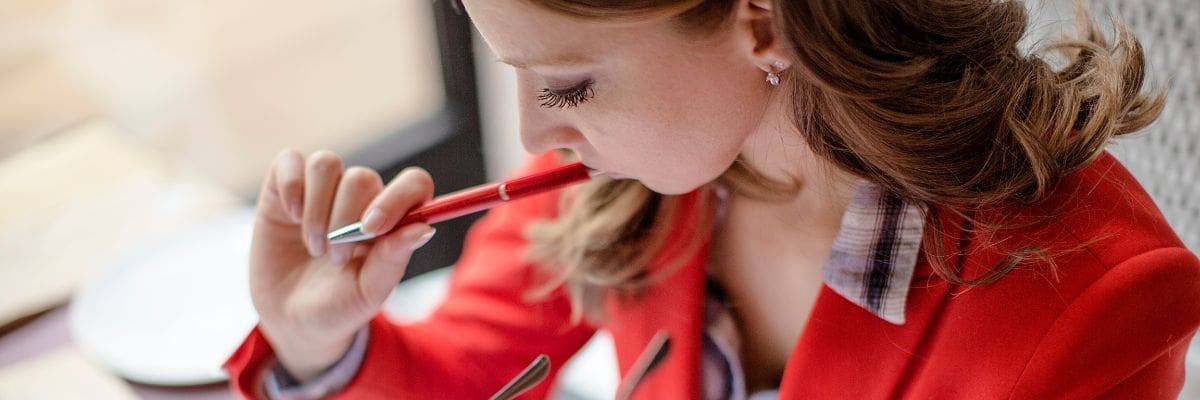 Businesswoman deciding what to do because she can't pay back CEBA loan