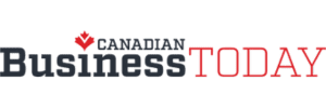 Logo of Canadian Business Today with a maple leaf above the text 'Canadian' and bold black and red lettering.