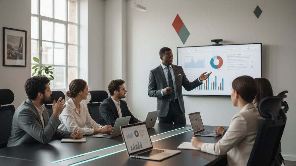 How to Use Factoring and Business Financing Tools Together - Man giving presentation