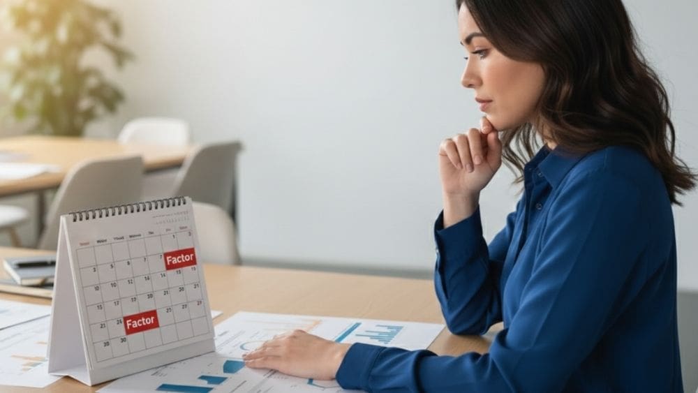 6 Advanced Invoice Factoring Techniques to Maximize Liquidity - Woman looking at calendar